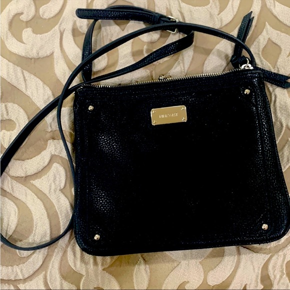 Nine West black cross body shoulder strip purse. never used - Picture 1 of 5